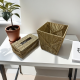 Set of Straw Trash Can & Tissue Box